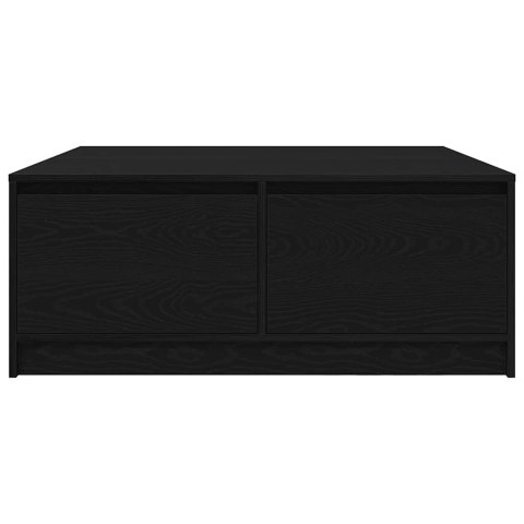 STOLIK KAWOWY Z SZUFLADAMI CZARNY DĄB 100X100X40CM