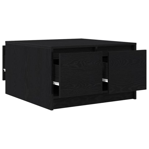 STOLIK KAWOWY Z SZUFLADAMI CZARNY DĄB 70,5X70X40CM