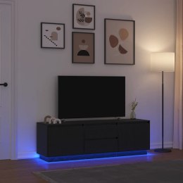 SZAFKA RTV Z OŚWIETLENIEM LED CZARNY DĄB 160,5X41X50CM