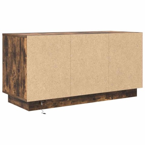 SZAFKA RTV Z OŚWIETLENIEM LED DĄB WĘDZONY 100X41X50CM