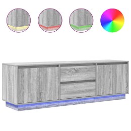 SZAFKA RTV Z OŚWIETLENIEM LED SZARA SONOMA 160,5X41X50CM