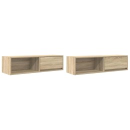 SZAFKI RTV 2 SZT. DĄB SONOMA 100X31X25,5CM DREWNO KLEJONE