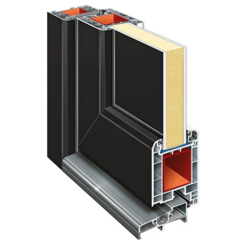 DRZWI WEJŚCIOWE ANTRACYTOWE 98X208CM PVC