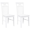 KRZESŁA DO JADALNI 2 SZT. BIAŁE LITE DREWNO GUMOWE