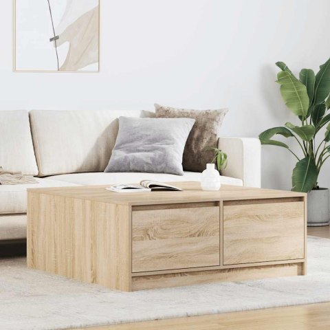 STOLIK KAWOWY Z SZUFLADAMI SONOMA OAK 100X100X40CM