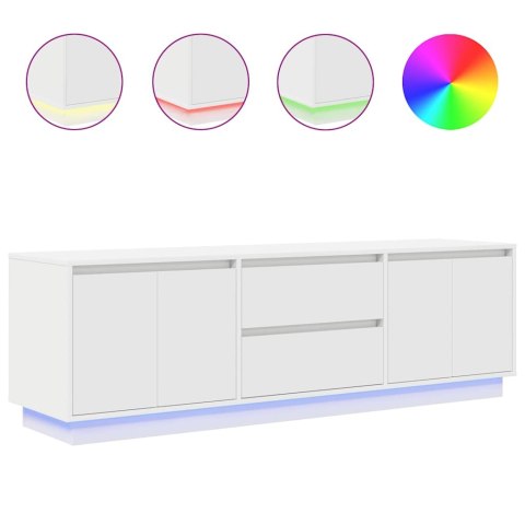 SZAFKA RTV Z OŚWIETLENIEM LED BIAŁA 160,5X41X50CM