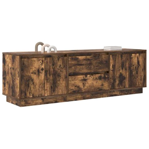 SZAFKA RTV Z OŚWIETLENIEM LED DĄB WĘDZONY 160,5X41X50CM