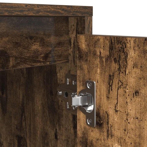 SZAFKA RTV Z OŚWIETLENIEM LED DĄB WĘDZONY 160,5X41X50CM