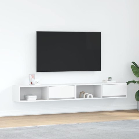 SZAFKI POD TV 2 SZT. BIAŁE 100X31X25,5CM DREWNO KLEJONE