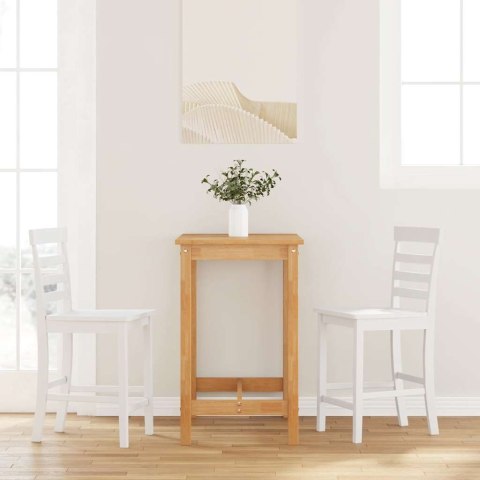 HOKERY BAROWE 2 SZT. BIAŁE LITE DREWNO KAUCZUKOWE