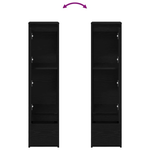 KOMODA CZARNA DĄB 29,5X34X119,5CM DREWNO KLEJONE