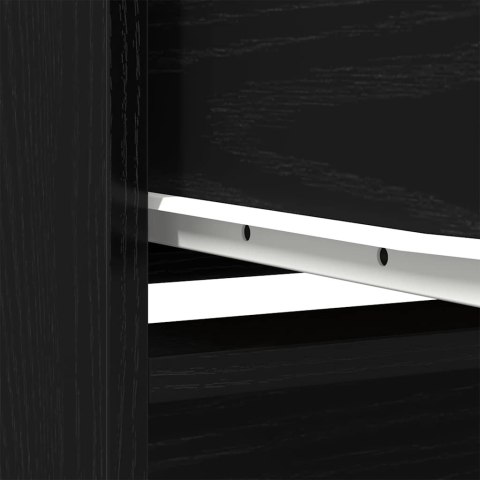 KOMODA CZARNA DĄB 29,5X34X119,5CM DREWNO KLEJONE