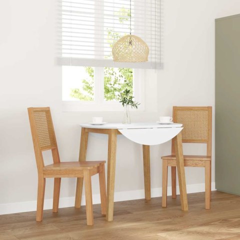 KRZESŁA DO JADALNI 2 SZT. LITE DREWNO GUMA