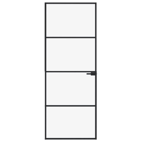 DRZWI WEWNĘTRZNE CZARNE 76X201,5CM SZKŁO I ALUMINIUM