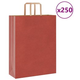 TORBY PAPIEROWE 250 SZT. Z UCHWYTAMI CZERWONE 32X12X42CM