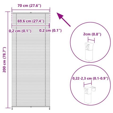 ROLETA PLISOWANA (70X200CM) KREMOWA