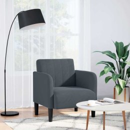 SOFA FOTEL Z PODŁOKIETNIKAMI CIEMNOSZARY 54CM AKSAMIT