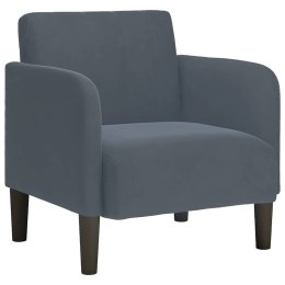 SOFA FOTEL Z PODŁOKIETNIKAMI CIEMNOSZARY 54CM AKSAMIT