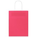 TORBY PAPIEROWE 50 SZT. Z UCHWYTAMI RÓŻOWE 21X11X28CM