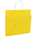 TORBY PAPIEROWE 50 SZT. Z UCHWYTAMI ŻÓŁTE 32X22X28CM