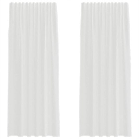 ZASŁONY WOALOWE Z PĘTELKAMI 2 SZT. BIAŁE 140X225CM