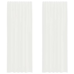 ZASŁONY WOALOWE Z PĘTELKAMI 2 SZT. BIAŁE 140X260CM