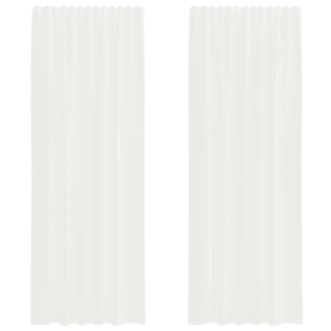 ZASŁONY WOALOWE Z PĘTELKAMI 2 SZT. BIAŁE 140X260CM