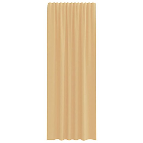 ZASŁONY WOALOWE Z PĘTELKAMI 2 SZT. PIASKOWE 140X260CM