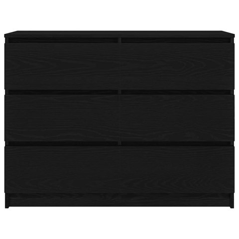 KOMODA CZARNY DĄB 100X35X76CM DREWNO KLEJONE