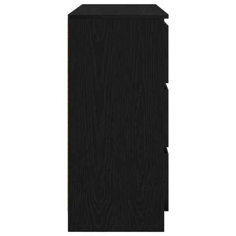 KOMODA CZARNY DĄB 100X35X76CM DREWNO KLEJONE