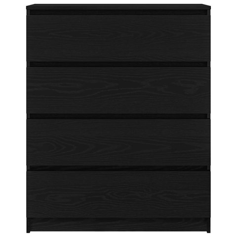 KOMODA CZARNY DĄB 80X35X99CM DREWNO KLEJONE