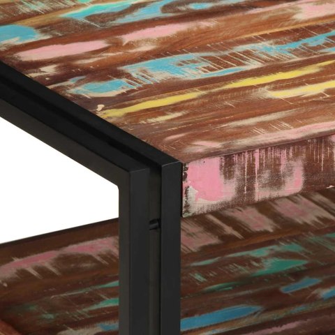 STOLIK KAWOWY WIELOKOLOROWY 70X50X38CM LITE DREWNO ODZYSKANE