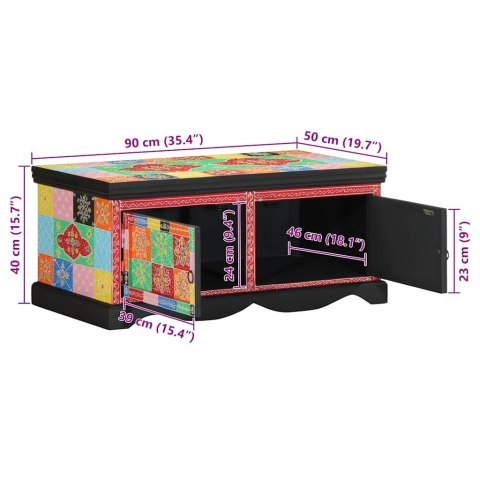 STOLIK KAWOWY WIELOKOLOROWY 90X50X40CM LITE DREWNO MANGO