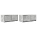 SZAFKI RTV 2 SZT. BETON SZARY 60X31X25,5CM DREWNO KLEJONE