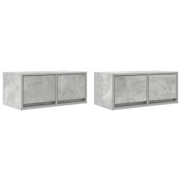 SZAFKI RTV 2 SZT. BETON SZARY 60X31X25,5CM DREWNO KLEJONE