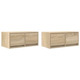 SZAFKI RTV 2 SZT. DĄB SONOMA 60X31X25,5CM DREWNO KLEJONE