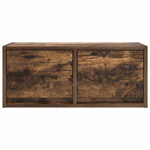 SZAFKI RTV 2 SZT. DĄB WĘDZONY 60X31X25,5CM DREWNO KLEJONE