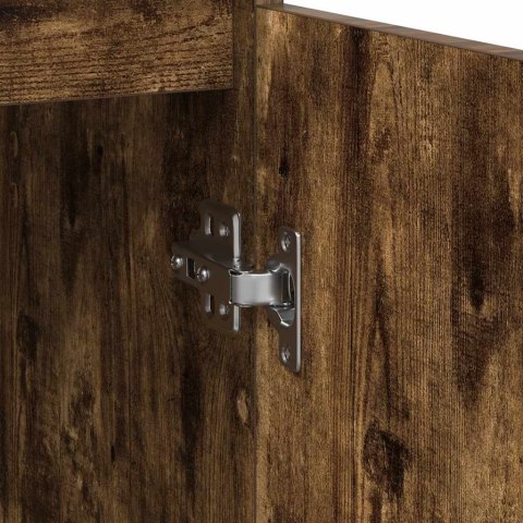 KOMODA DĄB WĘDZONY 29,5X34X76CM DREWNO KLEJONE