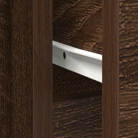 KOMODA Z SZUFLADĄ BRĄZOWY DĄB 101X35X76CM DREWNO KLEJONE