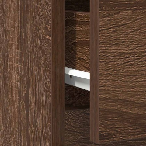 KOMODA Z SZUFLADĄ BRĄZOWY DĄB 71X35X65CM DREWNO KLEJONE