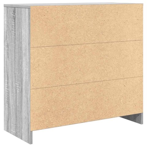 KOMODA Z SZUFLADĄ SZARY SONOMA 80X34X76CM DREWNO KLEJONE