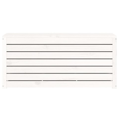 SKRZYNIA OGRODOWA BIAŁA 101X50,5X46CM LITE DREWNO SOSNOWE