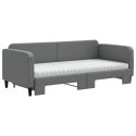 SOFA ROZSUWANA Z MATERACAMI CIEMNOSZARA 90X200CM TKANINA