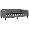 SOFA ROZSUWANA Z MATERACAMI CIEMNOSZARA 90X200CM TKANINA