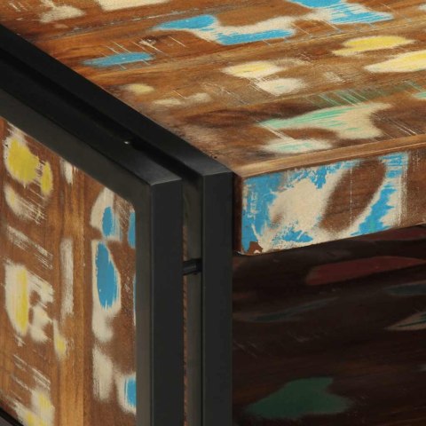 STOLIK KAWOWY WIELOKOLOROWY 50X50X38CM LITE DREWNO ODZYSKANE