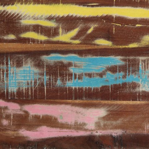 STOLIK KAWOWY WIELOKOLOROWY 50X50X38CM LITE DREWNO ODZYSKANE