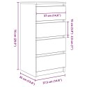 KOMODA SONOMA OAK 37,5X35X76CM DREWNO KLEJONE