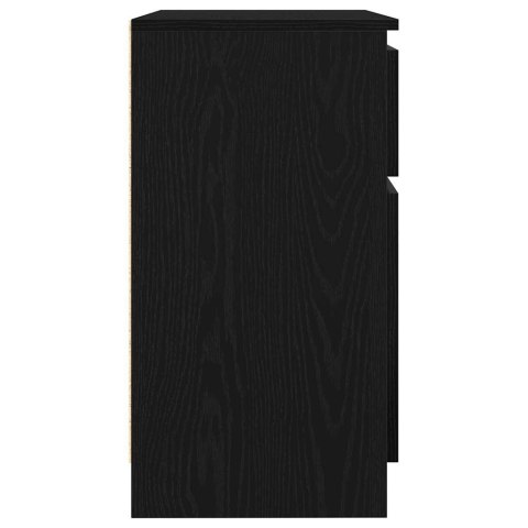 KOMODA Z SZUFLADĄ CZARNY DĄB 71X35X65CM DREWNO KLEJONE