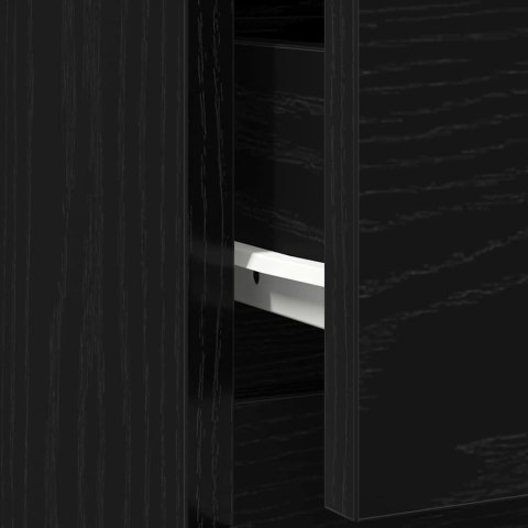 KOMODA Z SZUFLADĄ CZARNY DĄB 71X35X65CM DREWNO KLEJONE