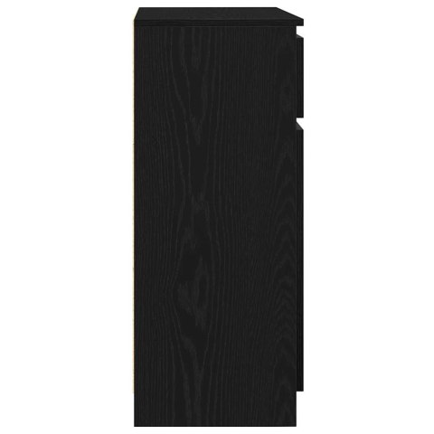 KOMODA Z SZUFLADĄ CZARNY DĄB 71X35X84CM DREWNO KLEJONE